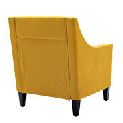 Yellow accent armchair living room chair with nailheads and solid wood legs by La Spezia additional picture 9