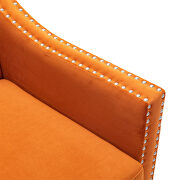 Orange accent armchair living room chair with nailheads and solid wood legs by La Spezia additional picture 11