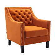 Orange accent armchair living room chair with nailheads and solid wood legs by La Spezia additional picture 7