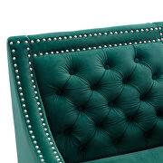 Green accent armchair living room chair with nailheads and solid wood legs by La Spezia additional picture 3