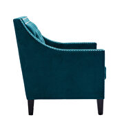 Teal accent armchair living room chair with nailheads and solid wood legs by La Spezia additional picture 2
