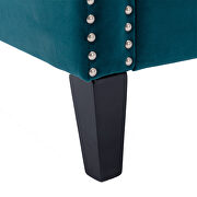Teal accent armchair living room chair with nailheads and solid wood legs by La Spezia additional picture 8