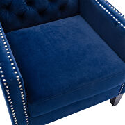 Navy accent armchair living room chair with nailheads and solid wood legs by La Spezia additional picture 5