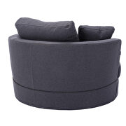 Gray linen modern leisure accent barrel chair by La Spezia additional picture 11