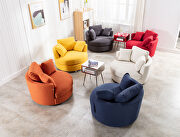 Gray linen modern leisure accent barrel chair by La Spezia additional picture 4