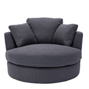 Gray linen modern leisure accent barrel chair additional photo 5 of 10