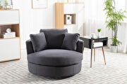 Gray linen modern leisure accent barrel chair by La Spezia additional picture 6