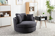 Gray linen modern leisure accent barrel chair by La Spezia additional picture 7