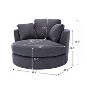 Gray linen modern leisure accent barrel chair by La Spezia additional picture 8