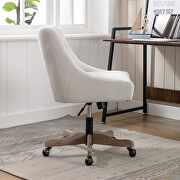 Beige linen fabric modern leisure swivel office chair by La Spezia additional picture 12