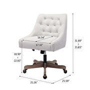 Beige linen fabric modern leisure swivel office chair by La Spezia additional picture 13