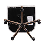 Beige linen fabric modern leisure swivel office chair by La Spezia additional picture 3