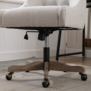 Beige linen fabric modern leisure swivel office chair by La Spezia additional picture 4