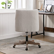 Beige linen fabric modern leisure swivel office chair by La Spezia additional picture 6