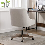 Beige linen fabric modern leisure swivel office chair by La Spezia additional picture 7