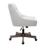 Beige linen fabric modern leisure swivel office chair by La Spezia additional picture 9