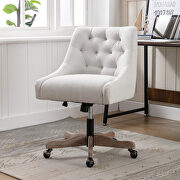 Beige linen fabric modern leisure swivel office chair by La Spezia additional picture 10
