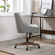 Gray linen fabric modern leisure swivel office chair by La Spezia additional picture 3