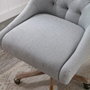 Gray linen fabric modern leisure swivel office chair by La Spezia additional picture 4