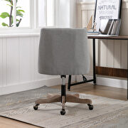 Gray linen fabric modern leisure swivel office chair by La Spezia additional picture 9