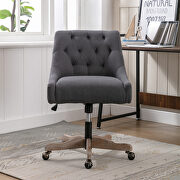 Charcoal gray linen fabric modern leisure swivel office chair by La Spezia additional picture 2