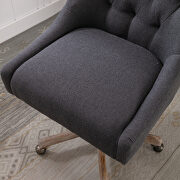 Charcoal gray linen fabric modern leisure swivel office chair by La Spezia additional picture 3