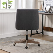 Charcoal gray linen fabric modern leisure swivel office chair by La Spezia additional picture 5