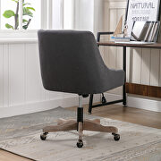 Charcoal gray linen fabric modern leisure swivel office chair by La Spezia additional picture 7