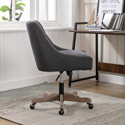 Charcoal gray linen fabric modern leisure swivel office chair by La Spezia additional picture 8