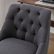 Charcoal gray linen fabric modern leisure swivel office chair by La Spezia additional picture 9