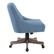 Blue linen fabric modern leisure swivel office chair by La Spezia additional picture 2