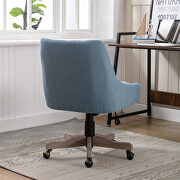 Blue linen fabric modern leisure swivel office chair by La Spezia additional picture 11