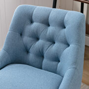 Blue linen fabric modern leisure swivel office chair by La Spezia additional picture 12