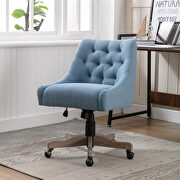 Blue linen fabric modern leisure swivel office chair by La Spezia additional picture 13