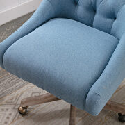 Blue linen fabric modern leisure swivel office chair by La Spezia additional picture 7