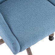 Blue linen fabric modern leisure swivel office chair by La Spezia additional picture 8