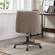 Brown linen fabric modern leisure swivel office chair by La Spezia additional picture 5