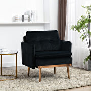 Black velvet chaise lounge chair /accent chair additional photo 3 of 16