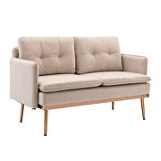 Beige velvet loveseat sofa with stainless feet by La Spezia additional picture 11
