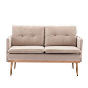 Beige velvet loveseat sofa with stainless feet by La Spezia additional picture 12