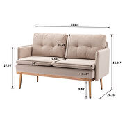 Beige velvet loveseat sofa with stainless feet by La Spezia additional picture 13