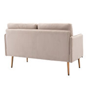 Beige velvet loveseat sofa with stainless feet by La Spezia additional picture 3