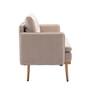 Beige velvet loveseat sofa with stainless feet by La Spezia additional picture 5