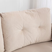 Beige velvet loveseat sofa with stainless feet by La Spezia additional picture 6