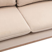 Beige velvet loveseat sofa with stainless feet by La Spezia additional picture 7