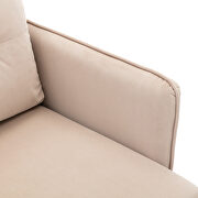 Beige velvet loveseat sofa with stainless feet by La Spezia additional picture 8
