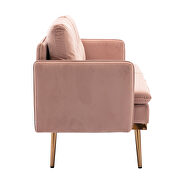 Loveseat rose golden velvet sofa with stainless feet by La Spezia additional picture 2