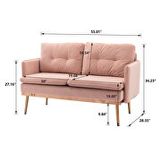 Loveseat rose golden velvet sofa with stainless feet by La Spezia additional picture 12