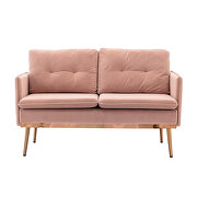 Loveseat rose golden velvet sofa with stainless feet by La Spezia additional picture 4