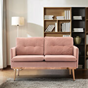 Loveseat rose golden velvet sofa with stainless feet by La Spezia additional picture 9